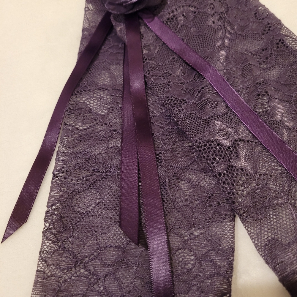Widow Dolls Kill Gothic Purple Lace Halter Dress W Arm Sleeves - Picture 6 of 7